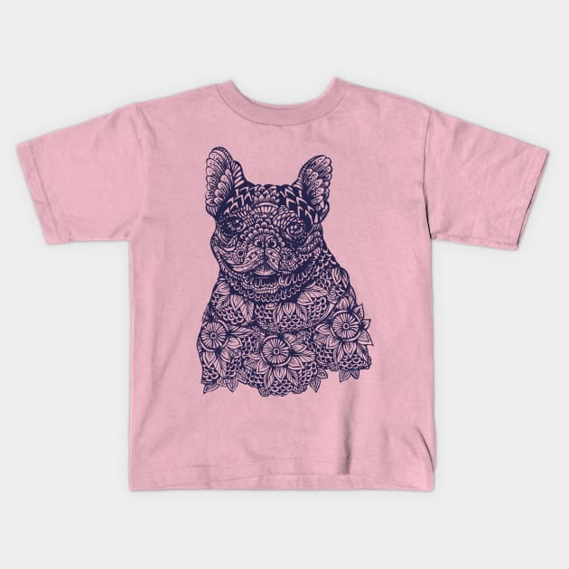 MANDALA OF FRENCHIE Kids T-Shirt by huebucket